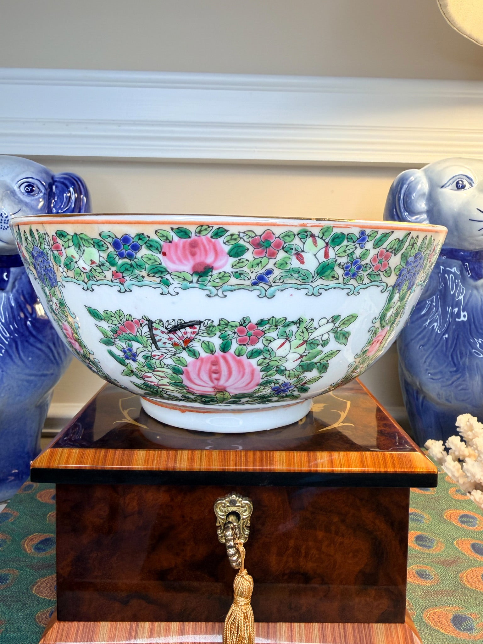 Vintage Rose Canton Bowl