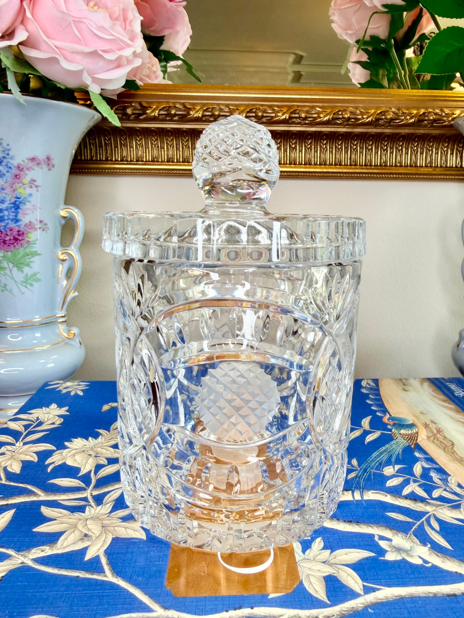 Vintage Golf Crystal Biscuit Jar
