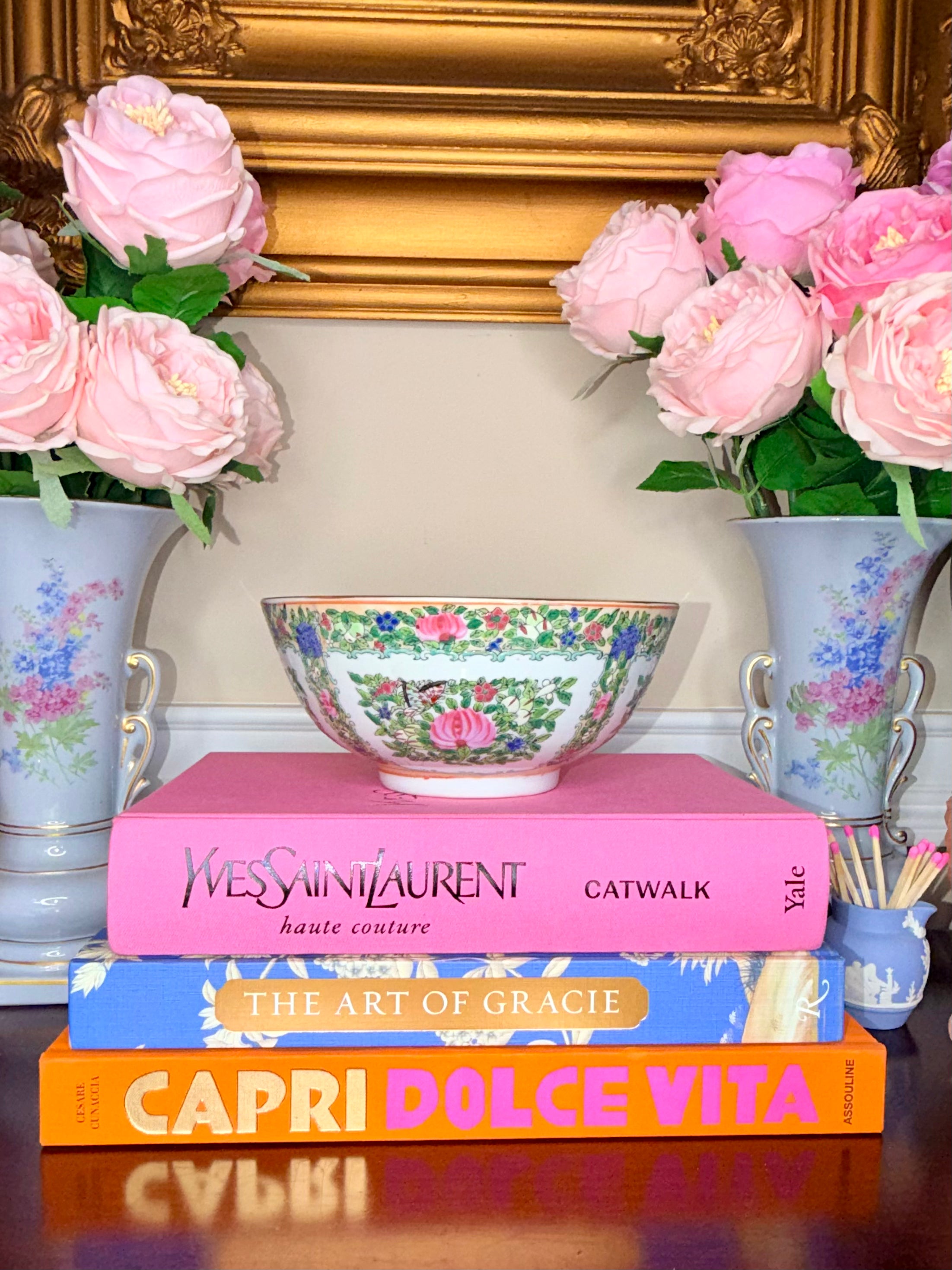Vintage Rose Canton Bowl