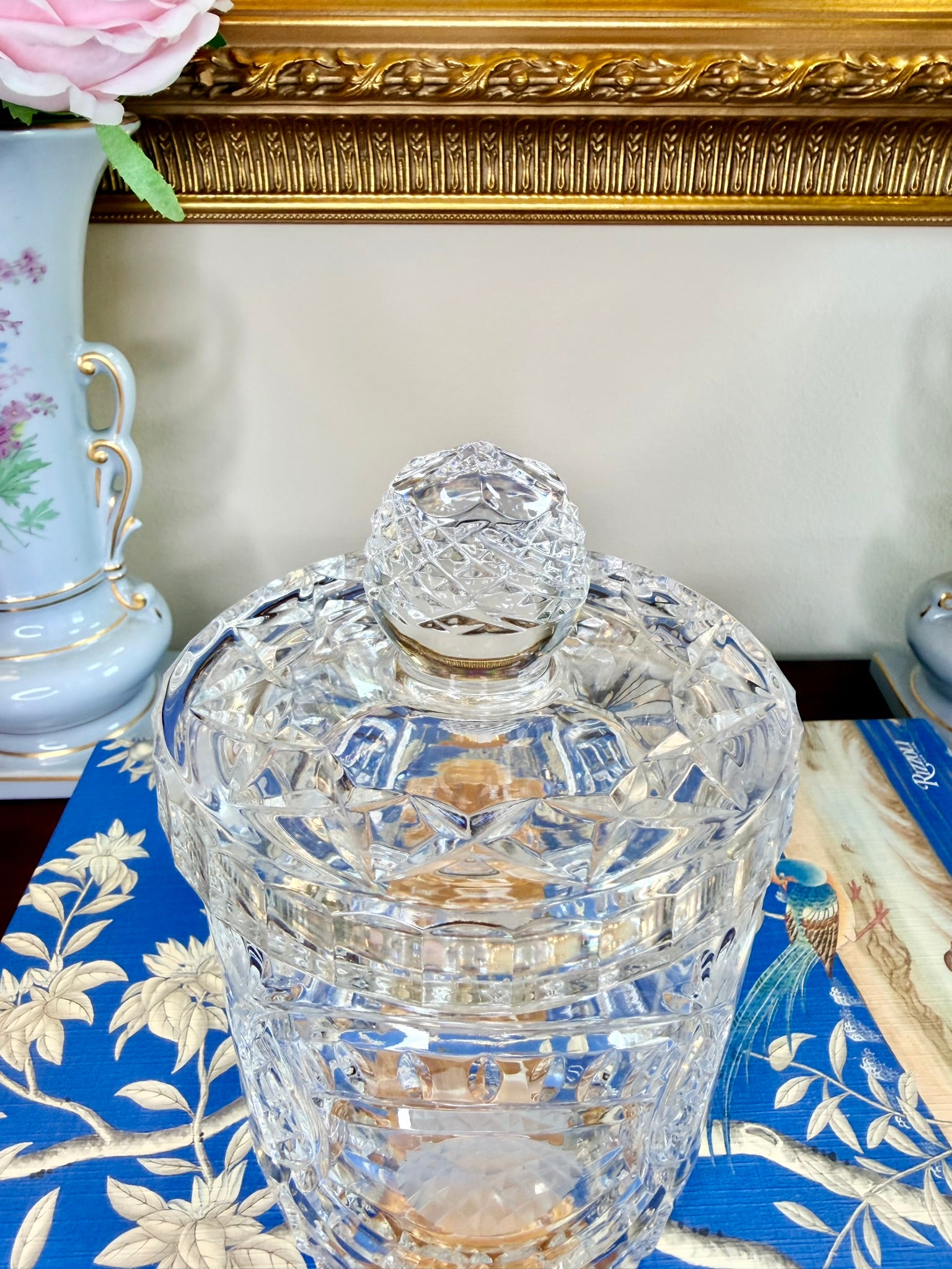 Vintage Golf Crystal Biscuit Jar