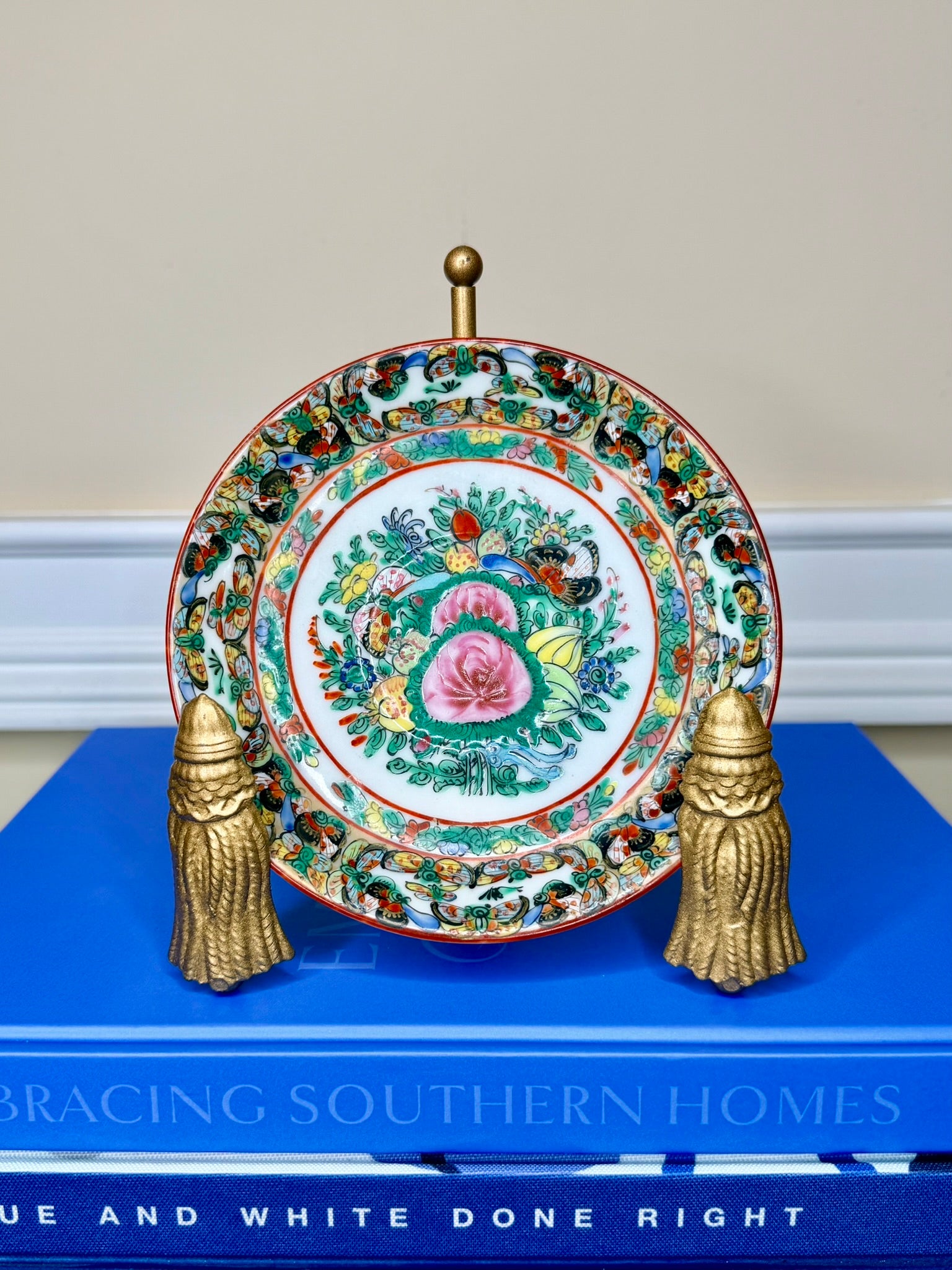 Rose Canton Thousand Butterflies Plate circa 1920's-1930's