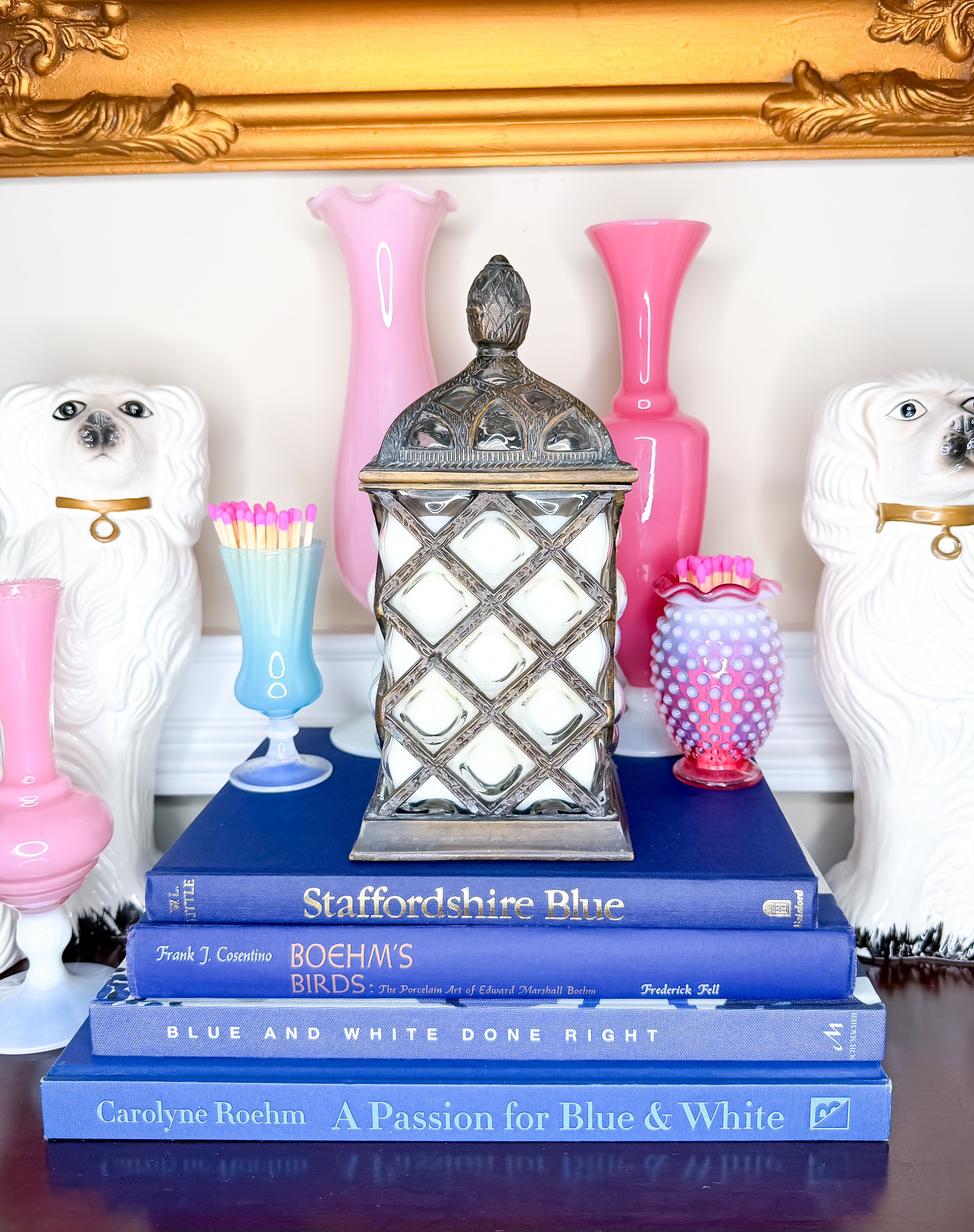 Vintage Caged Bubble Glass Jar - Candled