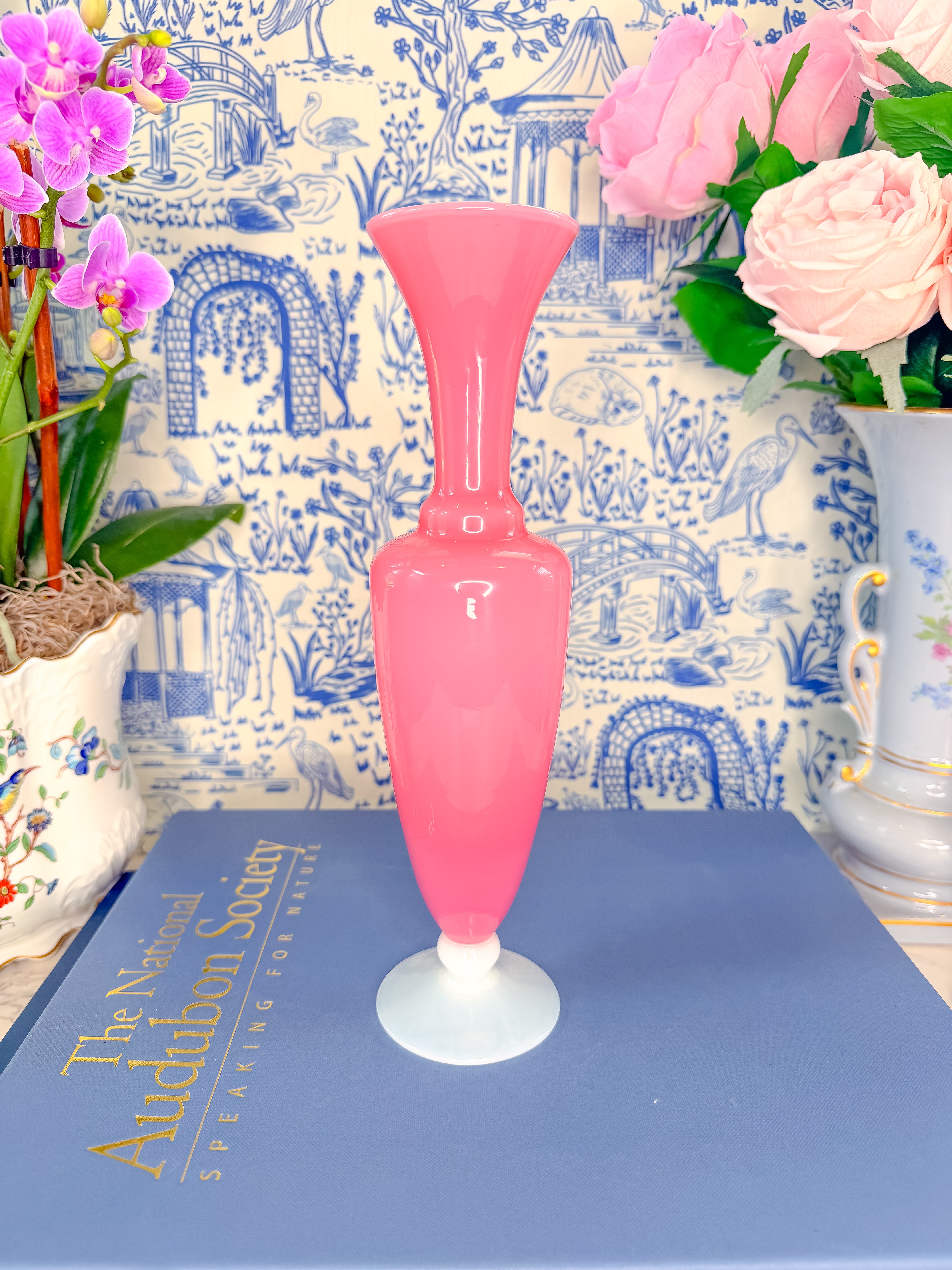 French Pink Opaline Vase
