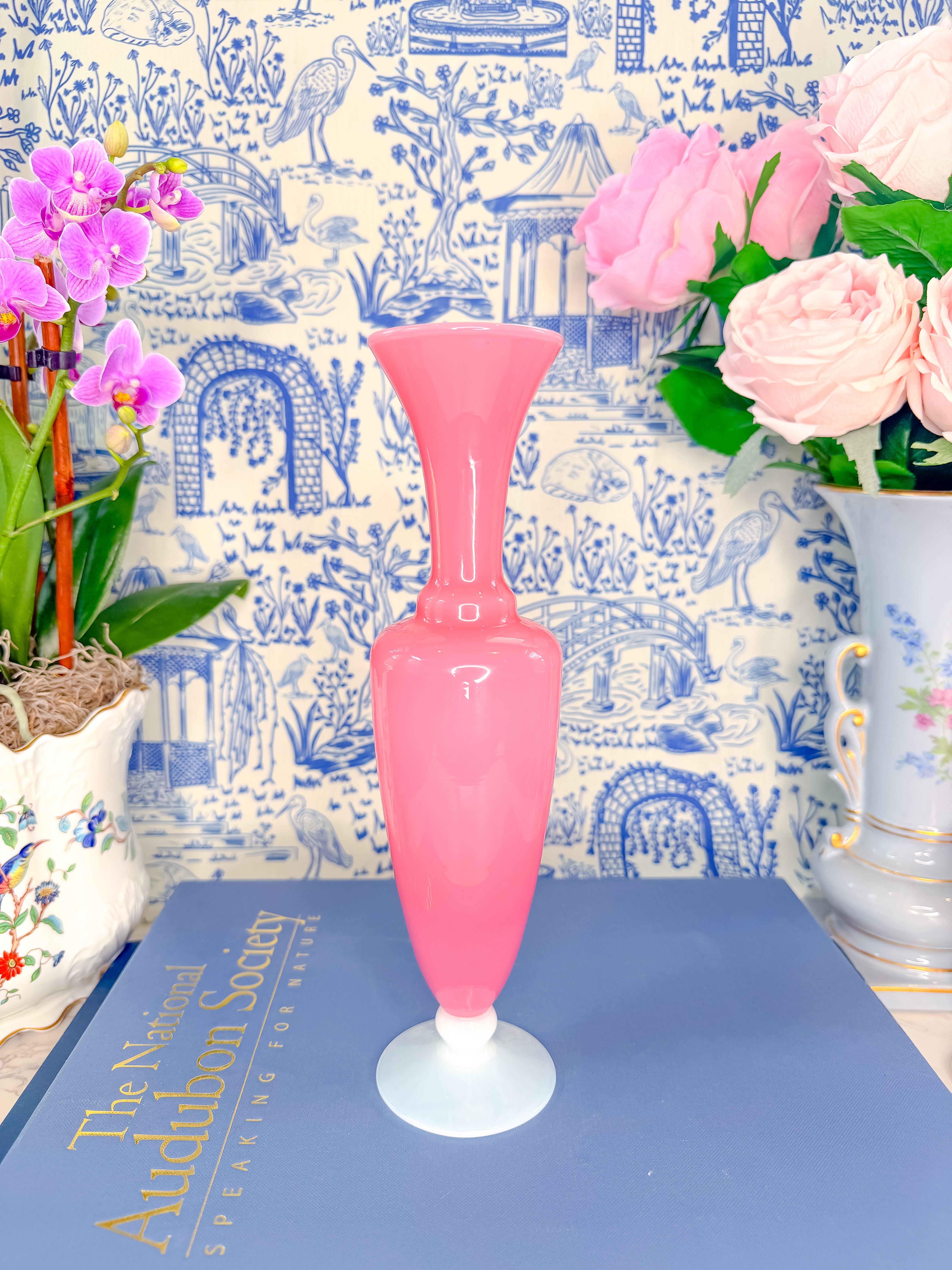 French Pink Opaline Vase